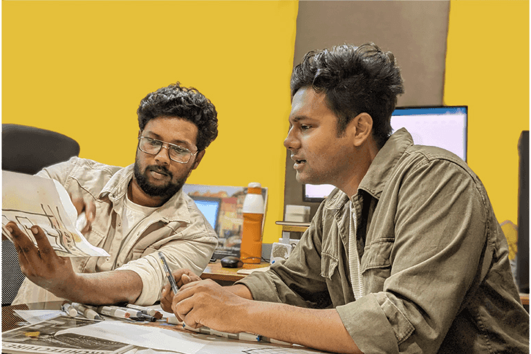 Sidhardh Baji & Krishna Raj — in conversation over the drawing board